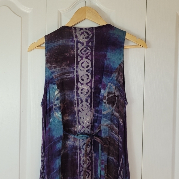 Button Front Patterned Boho Dress - Picture 3 of 8